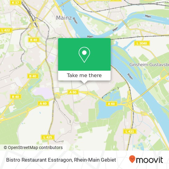 Карта Bistro Restaurant Esstragon, Heiligkreuzweg 110 55130 Mainz