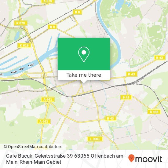 Карта Cafe Bucuk, Geleitsstraße 39 63065 Offenbach am Main