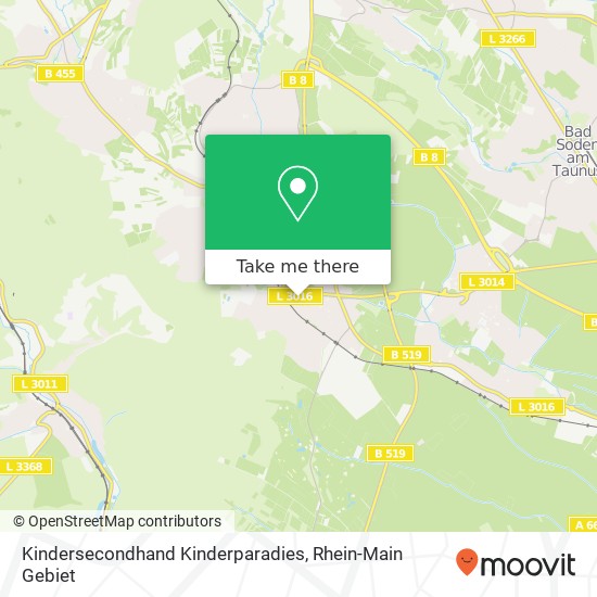 Карта Kindersecondhand Kinderparadies, Frankfurter Straße 124 65779 Kelkheim (Taunus)