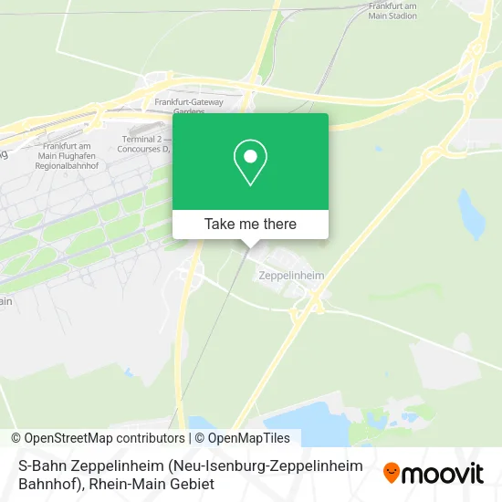 Карта S-Bahn Zeppelinheim (Neu-Isenburg-Zeppelinheim Bahnhof)