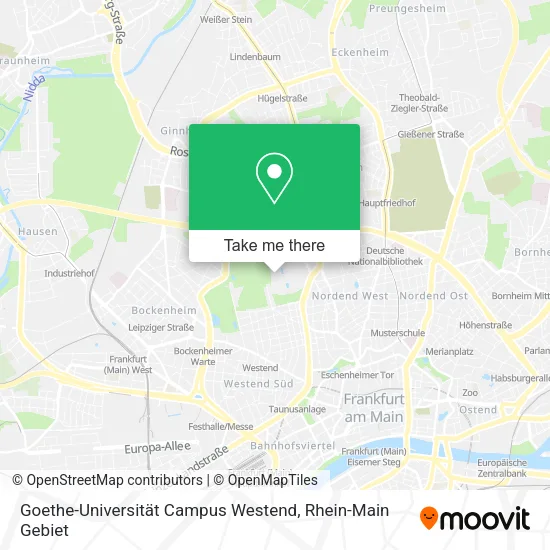 Карта Goethe-Universität Campus Westend