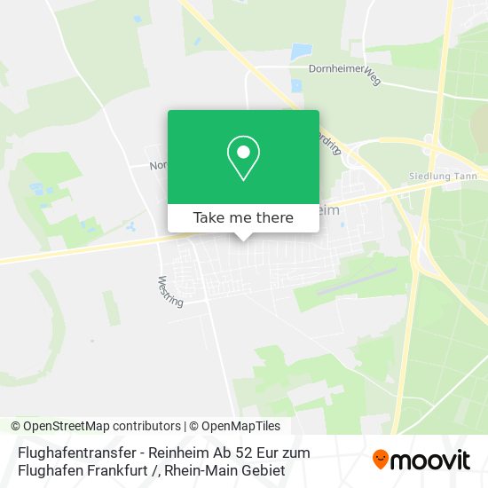 Flughafentransfer - Reinheim Ab 52 Eur zum Flughafen Frankfurt / map