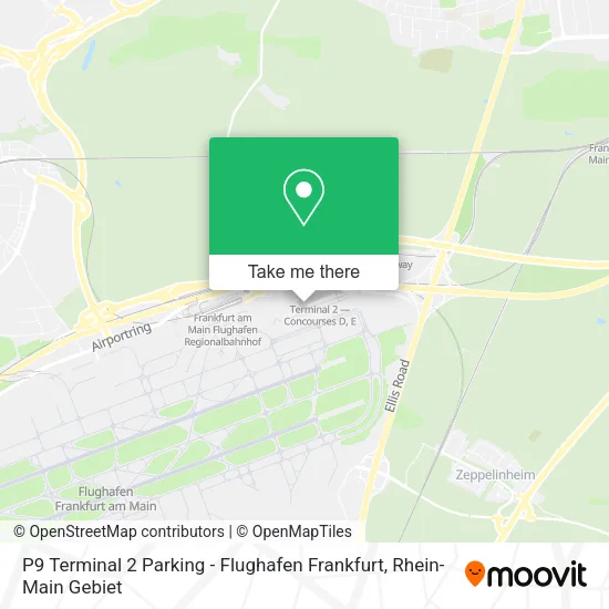 P9 Terminal 2 Parking - Flughafen Frankfurt map