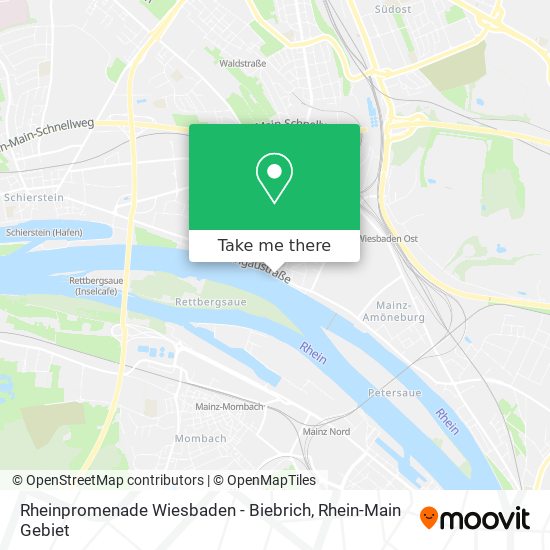 Карта Rheinpromenade Wiesbaden - Biebrich