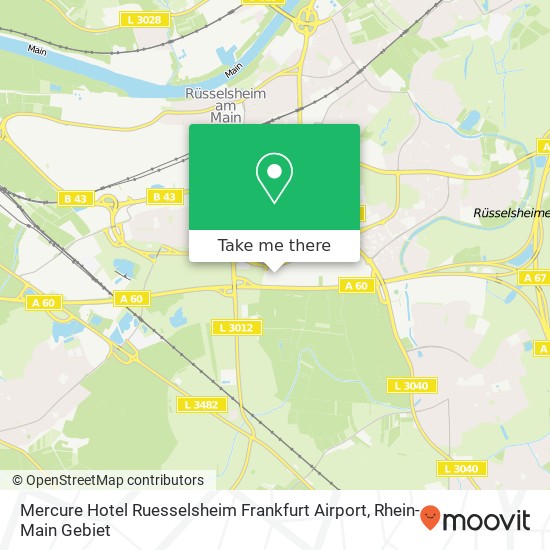 Mercure Hotel Ruesselsheim Frankfurt Airport map