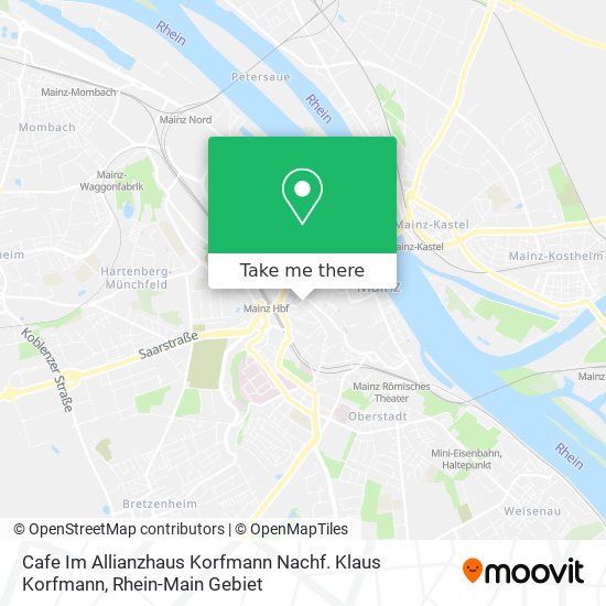 Карта Cafe Im Allianzhaus Korfmann Nachf. Klaus Korfmann
