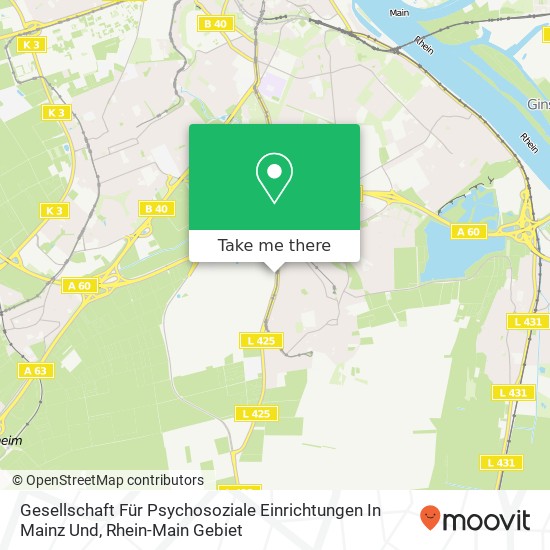 Карта Gesellschaft Für Psychosoziale Einrichtungen In Mainz Und