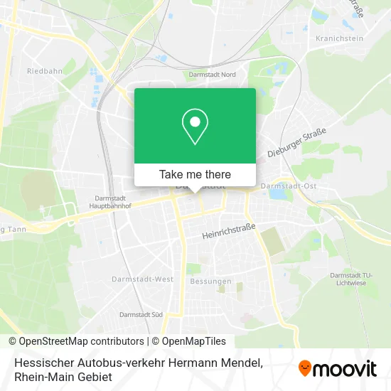 Карта Hessischer Autobus-verkehr Hermann Mendel