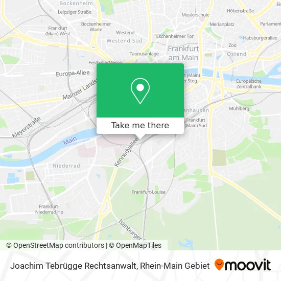 Карта Joachim Tebrügge Rechtsanwalt