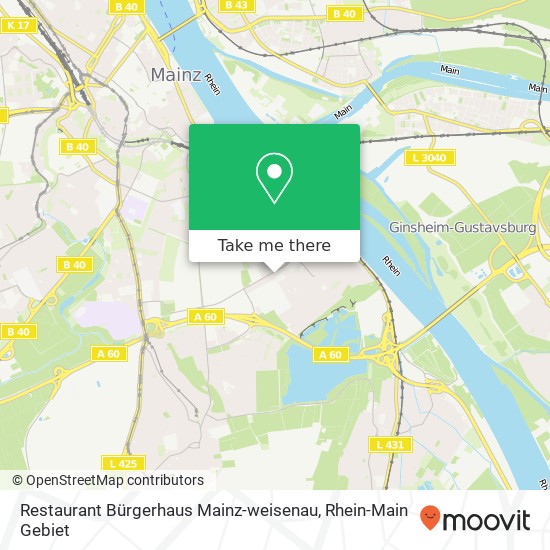 Restaurant Bürgerhaus Mainz-weisenau map