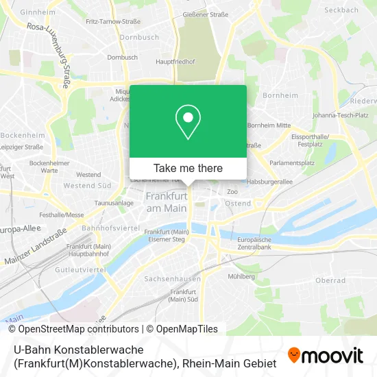 Карта U-Bahn Konstablerwache (Frankfurt(M)Konstablerwache)