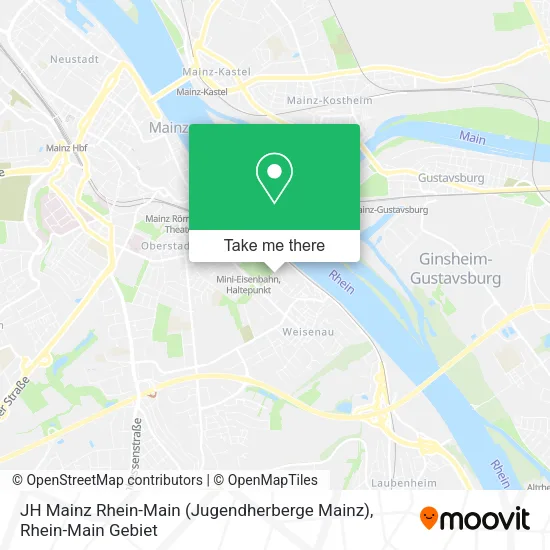 Карта JH Mainz Rhein-Main (Jugendherberge Mainz)