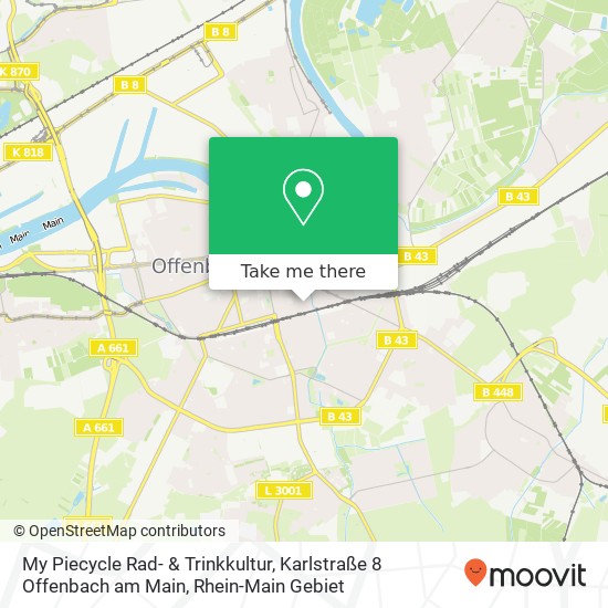 Карта My Piecycle Rad- & Trinkkultur, Karlstraße 8 Offenbach am Main