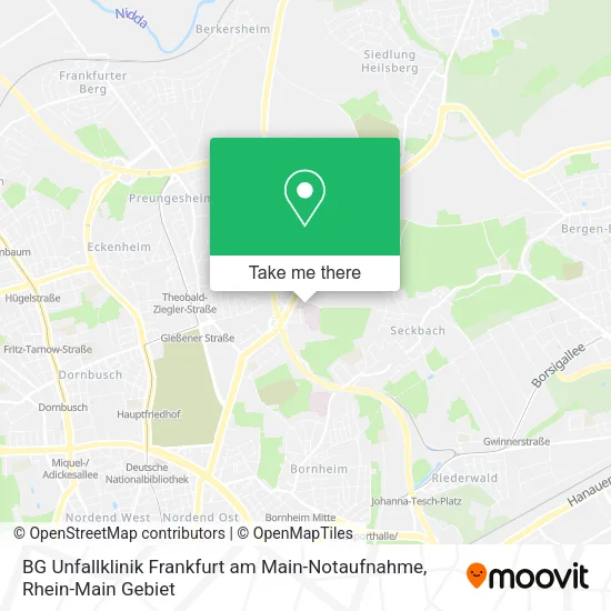 Карта BG Unfallklinik Frankfurt am Main-Notaufnahme