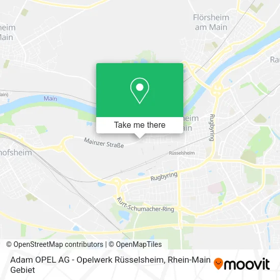 Карта Adam OPEL AG - Opelwerk Rüsselsheim