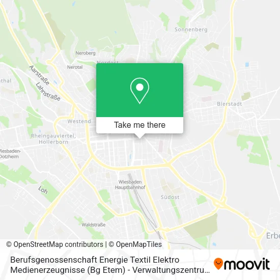 Карта Berufsgenossenschaft Energie Textil Elektro Medienerzeugnisse (Bg Etem) - Verwaltungszentrum