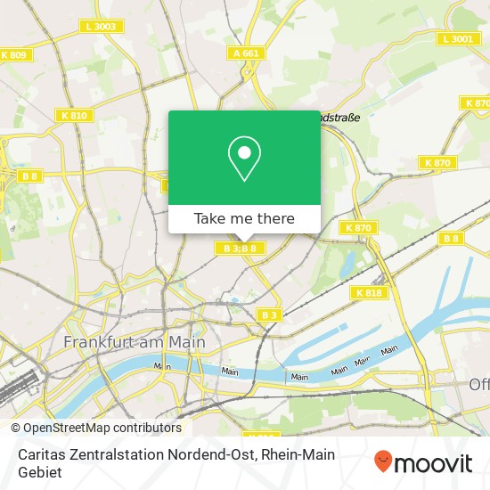 Caritas Zentralstation Nordend-Ost map