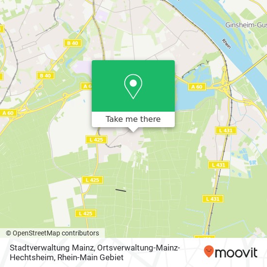 Карта Stadtverwaltung Mainz, Ortsverwaltung-Mainz-Hechtsheim