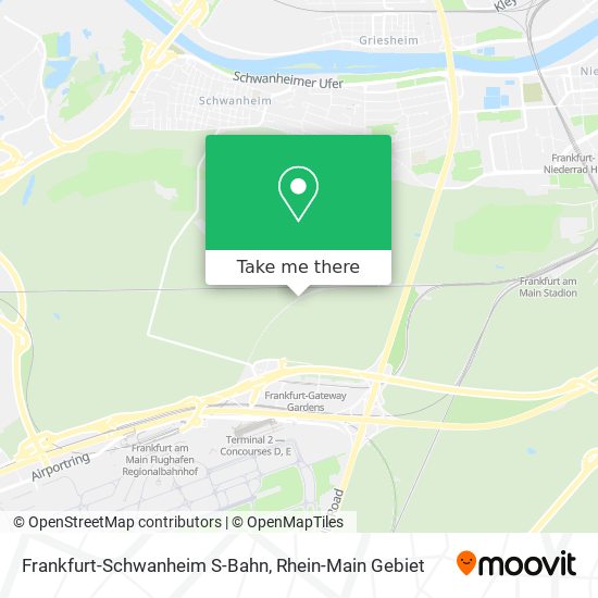 Frankfurt-Schwanheim S-Bahn map