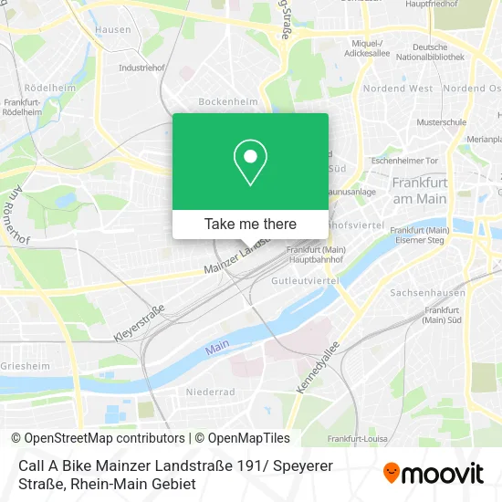 Карта Call A Bike Mainzer Landstraße 191/ Speyerer Straße