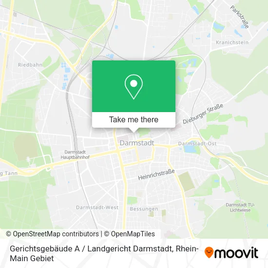 Карта Gerichtsgebäude A / Landgericht Darmstadt