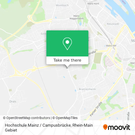 Карта Hochschule Mainz / Campusbrücke