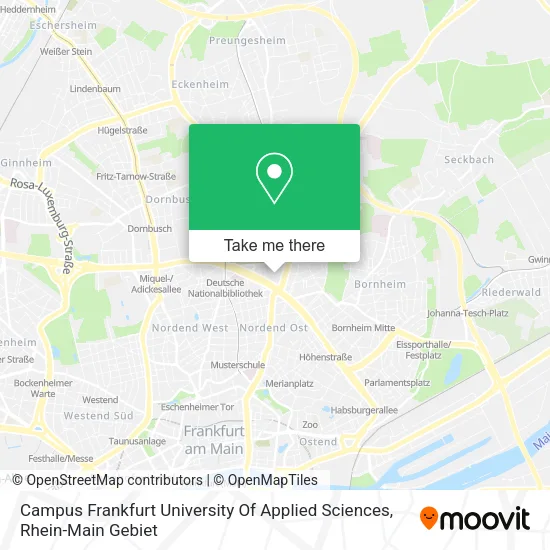 Карта Campus Frankfurt University Of Applied Sciences