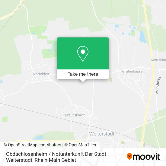 Карта Obdachlosenheim / Notunterkunft Der Stadt Weiterstadt