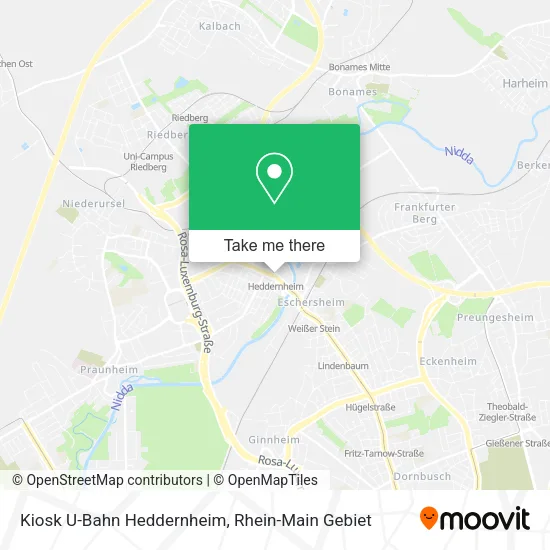 Карта Kiosk U-Bahn Heddernheim