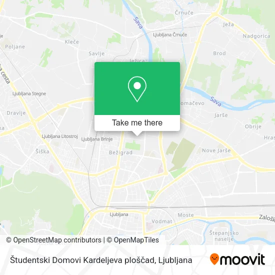 Študentski Domovi Kardeljeva ploščad map