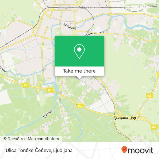 Ulica Tončke Čečeve map