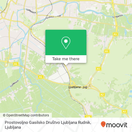 Prostovoljno Gasilsko Društvo Ljubljana Rudnik map