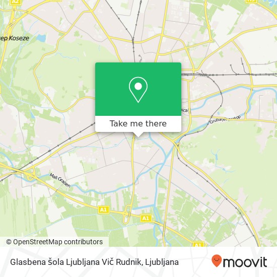 Glasbena šola Ljubljana Vič Rudnik map
