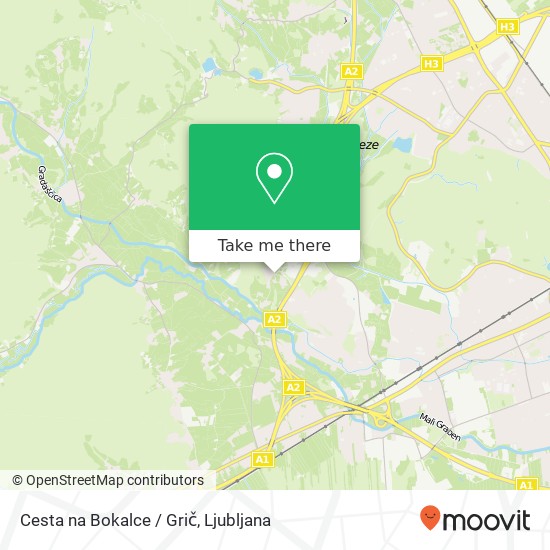 Cesta na Bokalce / Grič map