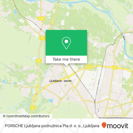 PORSCHE Ljubljana podružnica Pia d. o. o. map