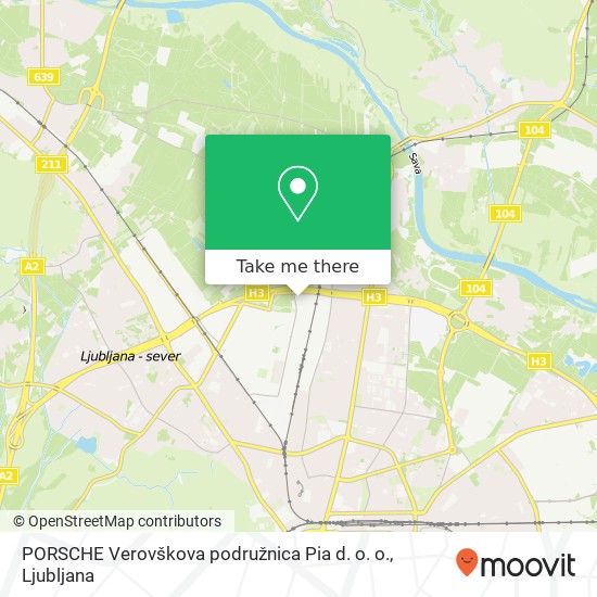 PORSCHE Verovškova podružnica Pia d. o. o. map