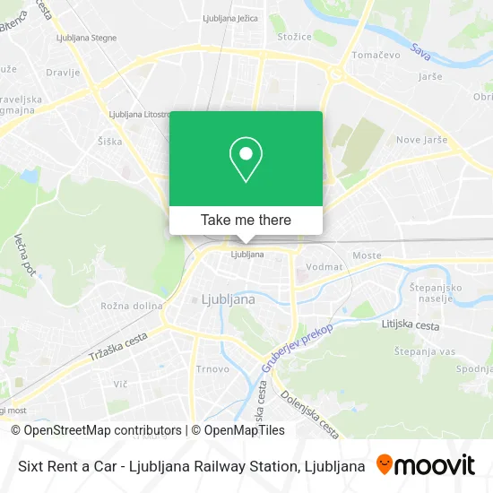 Sixt Rent a Car - Ljubljana Railway Station map