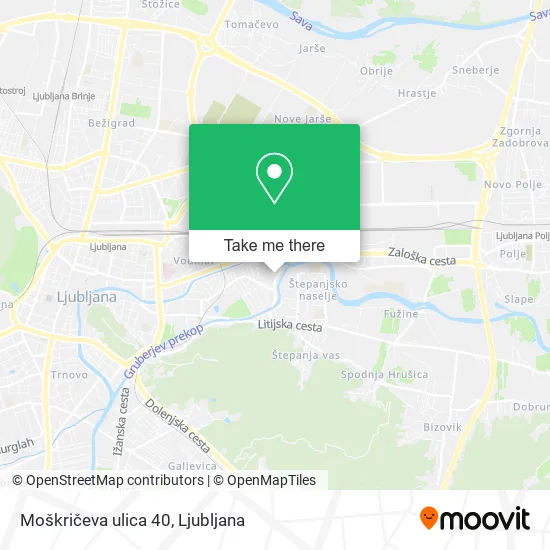 Moškričeva ulica 40 map