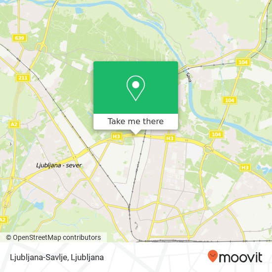 Ljubljana-Savlje map