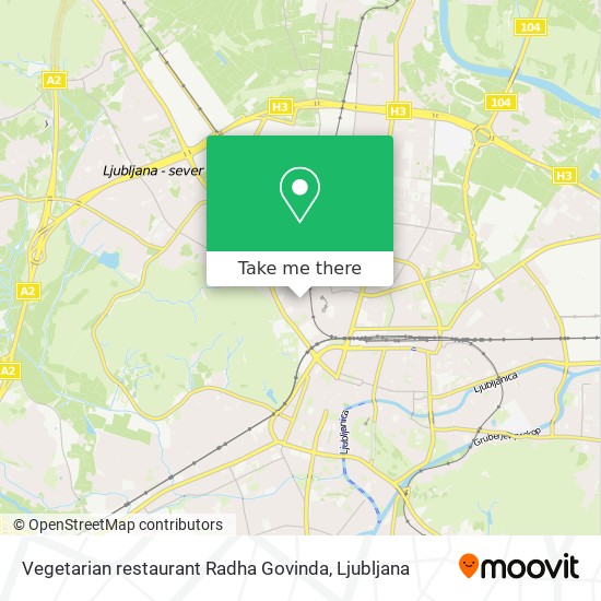 Vegetarian restaurant Radha Govinda map