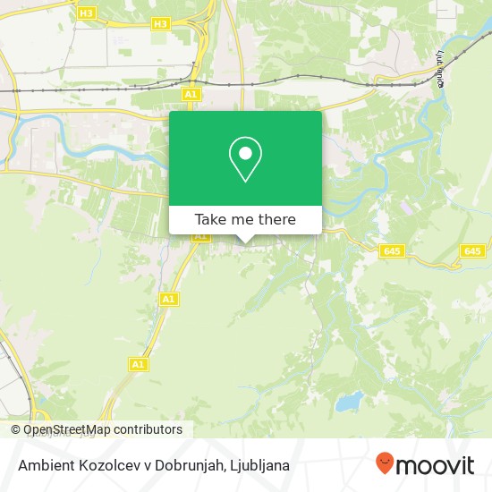 Ambient Kozolcev v Dobrunjah map