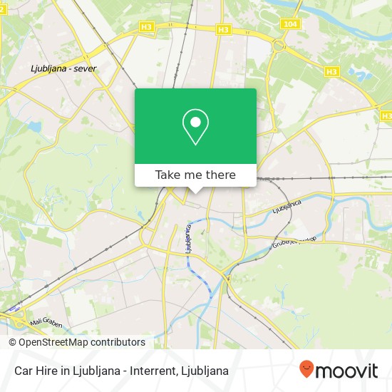 Car Hire in Ljubljana - Interrent map