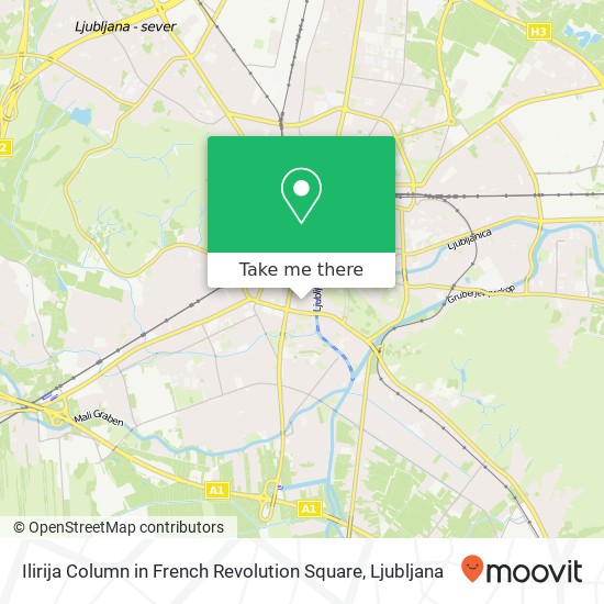 Ilirija Column in French Revolution Square map