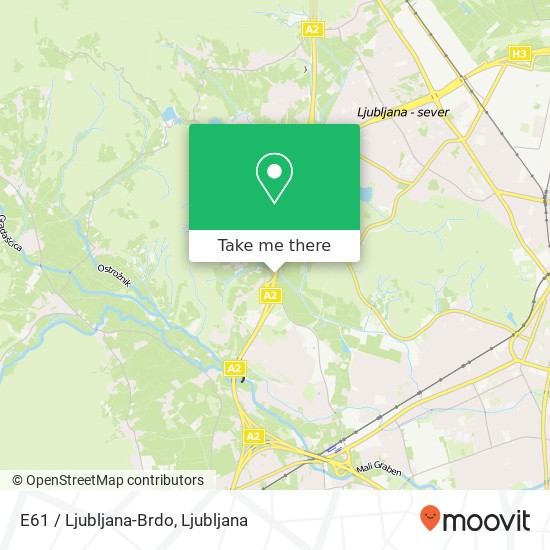 E61 / Ljubljana-Brdo map