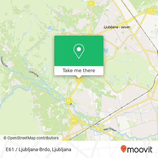 E61 / Ljubljana-Brdo map