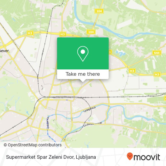 Supermarket Spar Zeleni Dvor map