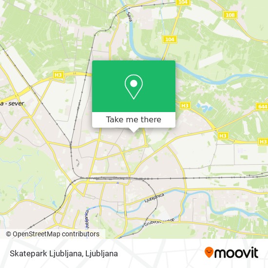 Skatepark Ljubljana map