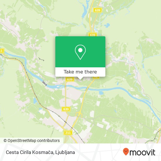 Cesta Cirila Kosmača map