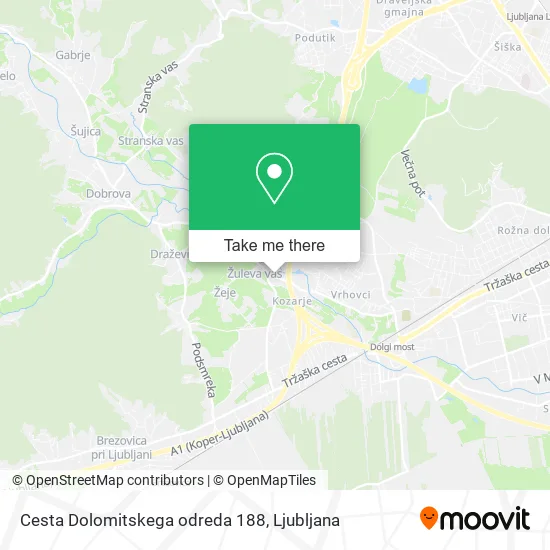 Cesta Dolomitskega odreda 188 map