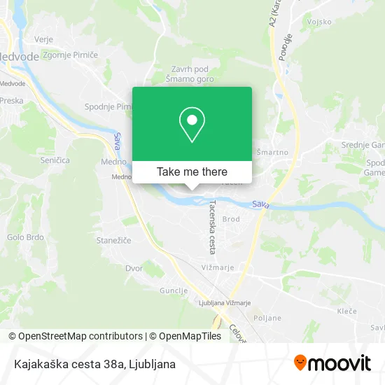 Kajakaška cesta 38a map